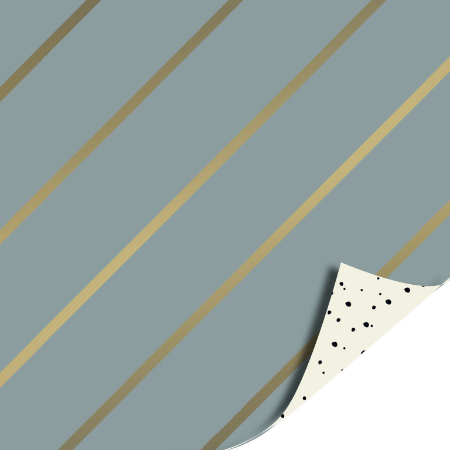 KP® Metallic cadeaupapier 30cm 100m - Stripes Grey/Gold AZ sweet Confetti