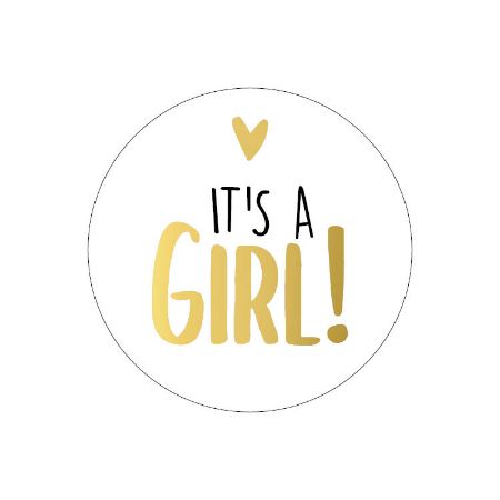 Sticker rond 40mm - It's a Girl 250p/r