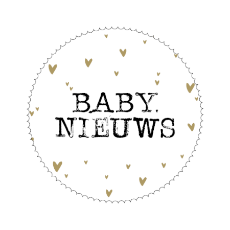 Wensetiket - Sluitstickers "Baby nieuws"
