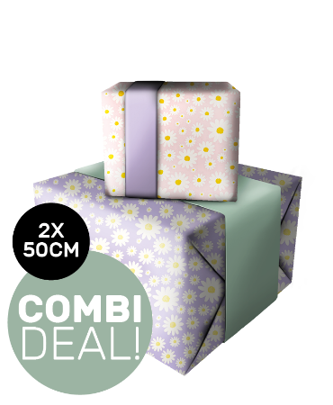 Cadeaupapier 50cm Daisies combi-deal