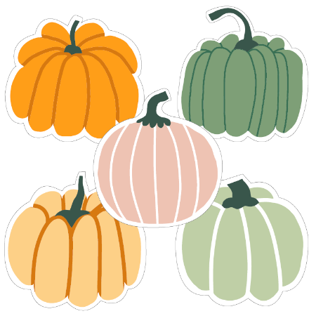 KP® Stickers - Pumpkins (5 varianten) 250p/r