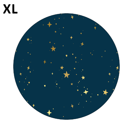 KP® Stickers D60mm - Stars by Night Blauw/Goud 250p/r