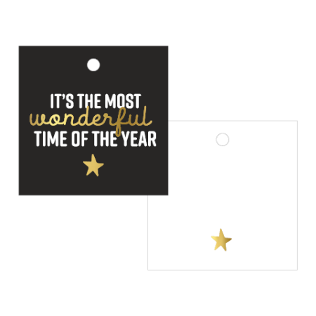 Cadeaulabel - It's the most wonderful time of the year - 60x60mm	
