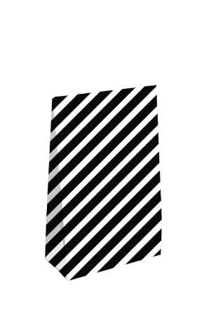 KP® Gift bag - Diagonal Lines zwart/wit - 13 x 6 x 17,5 + 2,5cm, 25st	