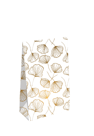 KP® Gift bag - Celebrate Nature wit/goud - 13 x 6 x 17,5 + 2,5cm, 25st	