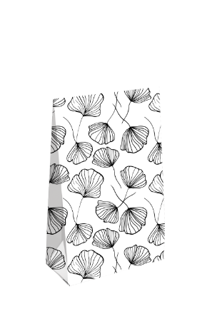 KP® Gift bag - Celebrate Nature wit/zwart - 13 x 6 x 17,5 + 2,5cm, 25st	