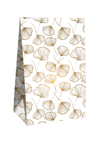 KP® Gift bag - Celebrate Nature wit/goud - 15,5 x 6 x 24,5 + 4cm, 25st	