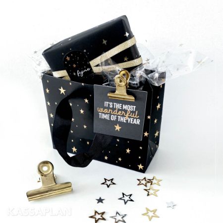 Sfeerbeeld - luxe papieren tas - Little Stars goud