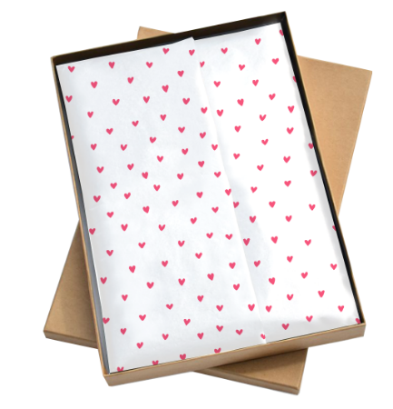 Afbeeldingen van Zijde vloeipapier 50x70cm - Mini Hearts Pink