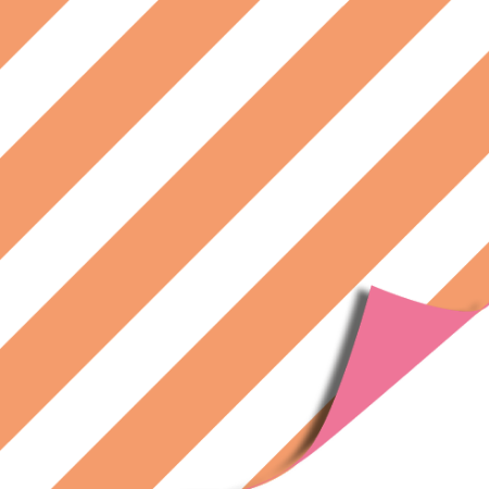Coated papier 30cm 100m - Stripes White/Orange AZ uni Pink
