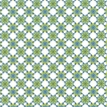 Afbeeldingen van Coated papier 200m - Lucky flower blauw/lime