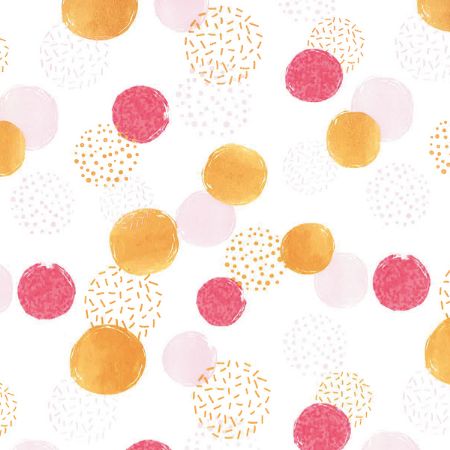Afbeeldingen van Coated papier 175m - Dots are magical roze/oker DZ