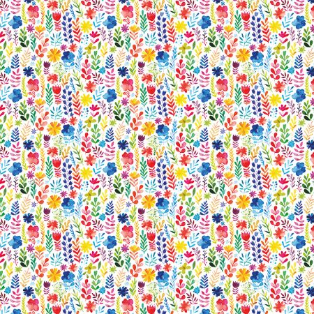 Afbeeldingen van Coated papier 200m - Colourful flowers
