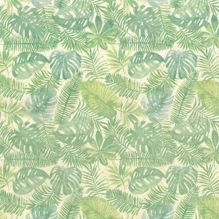 Afbeeldingen van Graspapier 30cm 100m - Tropical leaves grasspaper