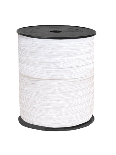 Paperlook krullint tweezijdig 10mm 250m, Wit Paperlook krullint, cadeaulint