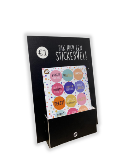Stickervel balie display stickervel, balie display, baliedisplay