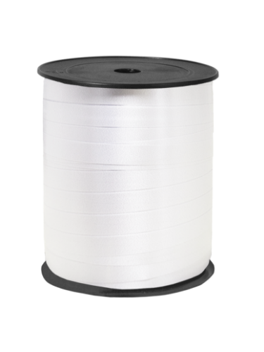 Krullint 10mm x 250m, Wit	 krullint, krul lint, cadeaulint, verpakkingslint