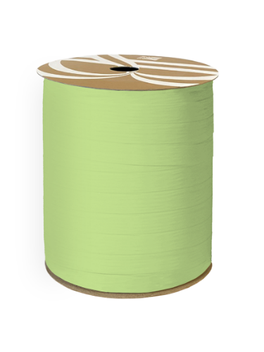 Paperlook krullint tweezijdig 10mm, Mintgroen paperlook cadeaulint, krullint, lint