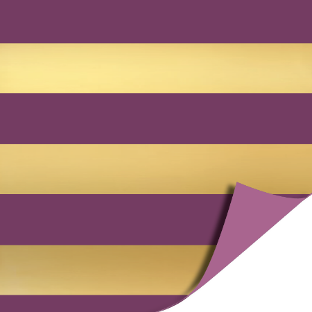 Afbeeldingen van Coated papier 30cm 100m - Luxury Stripes Mauve/gold AZ Mauve