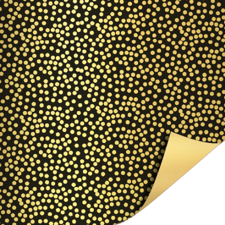 Afbeeldingen van Coated papier 40cm 100m - Minidots Zwart/Goud AZ Goud