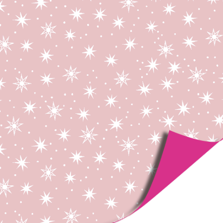 Afbeeldingen van Coated papier 30cm 100m - Stars Pink AZ Pink