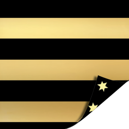 Afbeeldingen van Metallic papier 30cm 100m - Luxury Stripes Black/Gold AZ Big stars