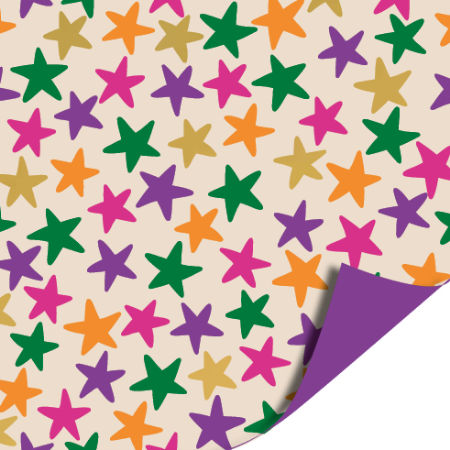 Afbeeldingen van KP® Coated papier 30cm 100m - Stars funky Colors