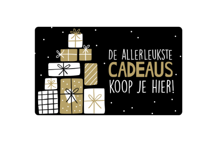 Afbeeldingen van Raamsticker 40x24cm - De allerleukste cadeaus koop je hier