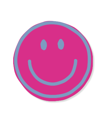 Raamsticker D30, roze smiley, vrolijke raamdecoratie, raamstickers kinderen en feest