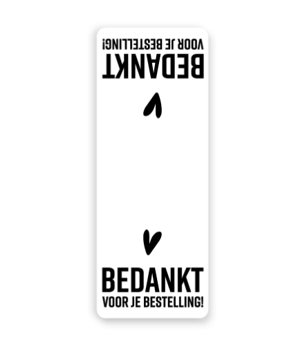 Sluitsticker - Bedankt voor je bestelling Wit/Zwart 55x143mm 500p/r sluitsticker, sticker
