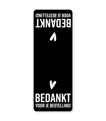 Sluitsticker - Bedankt voor je bestelling Zwart/Wit 55x143mm 500p/r sluitsticker, sticker
