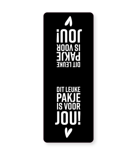 Sluitsticker - Dit leuke pakje is voor jou Zwart/Wit 55x143mm 500p/r sluitsticker, sticker