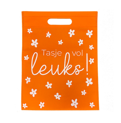Non woven tas - Tasje vol leuks - 30x39cm, 10 stuks non woven tas, nonwoven tas, tassen, bedrukte tassen