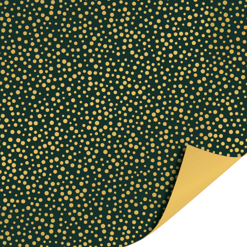 Cadeaupapier 100m - Luxury dots green/gold inpakpapier, cadeaupapier, geschenkpapier, kadopapier