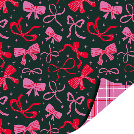 Afbeeldingen van KP® Cadeaupapier 50cm 100m - Christmas bows