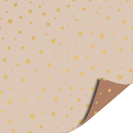 Afbeeldingen van KP® Cadeaupapier 50cm 100m - Little stars beige/gold