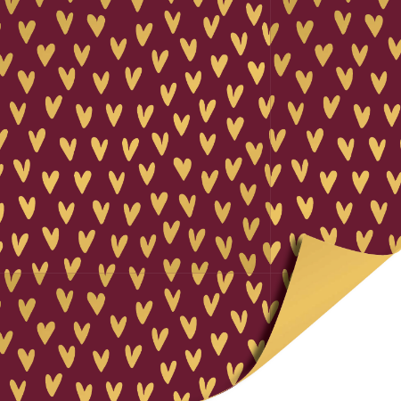 Afbeeldingen van KP® Cadeaupapier 50cm 100m - Lots of love burgundy