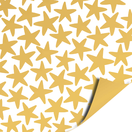 Afbeeldingen van KP® Cadeaupapier 30cm 100m - Stars white/gold