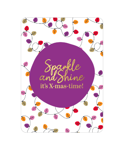 KP® Wenskaarten A6  - Sparkle and Shine it's X-mas time - 10 stuks A6 wenskaart met feestelijke tekst 'Sparkle and Shine it's X-mas time' in kerststijl - 10 stuks