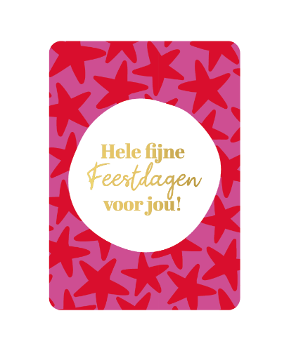KP® Wenskaarten A6  - Hele fijne feestdagen voor jou - 10 stuks Roze/rode A6 wenskaart met tekst 'Hele fijne feestdagen voor jou', set van 10 stuks