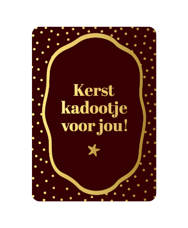 A6 wenskaart met tekst 'Kerst kadootje voor jou' - feestelijke kerstgroet, set van 10 stuks