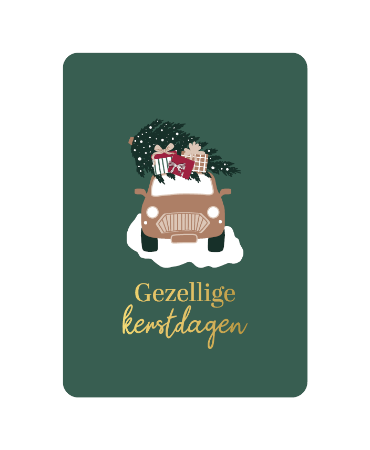 A6 wenskaart met tekst 'Gezellige kerstdagen' - feestelijke kerstgroet, set van 10 stuks