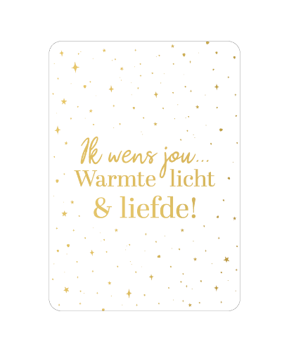 KP® Wenskaarten A6  - Ik wens jou warmte licht & liefde - 10 stuks A6 wenskaart met tekst 'Ik wens jou warmte, licht & liefde' - set van 10 stuks