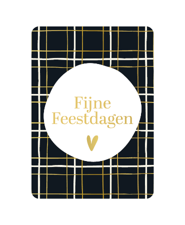 A6 wenskaart met tekst 'Fijne feestdagen' en kerstruit - set van 10 stuks