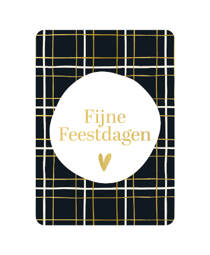 KP® Wenskaarten A6  - Fijne feestdagen + kerstruit - 10 stuks A6 wenskaart met tekst 'Fijne feestdagen' en kerstruit - set van 10 stuks