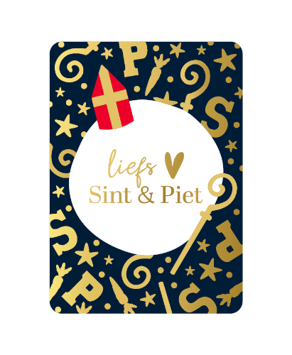 KP® Wenskaarten A6  - Liefs Sint & Piet - 10 stuks A6 wenskaart met tekst 'Liefs Sint & Piet' - sinterklaasgroet, set van 10 stuks