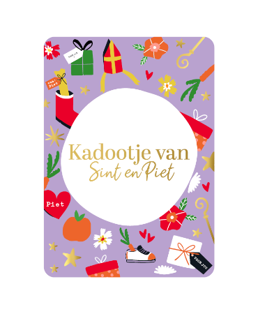 A6 sinterklaaskaart 'Kadootje van Sint en Piet', set van 10 stuks