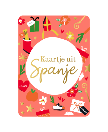 KP® Wenskaarten A6  - Kaartje uit Spanje - 10 stuks A6 sinterklaaskaart 'Kaartje uit Spanje', set van 10 stuks