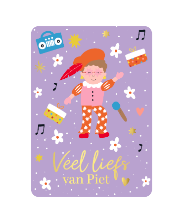 A6 sinterklaaskaart 'Veel liefs van Piet', set van 10 stuks