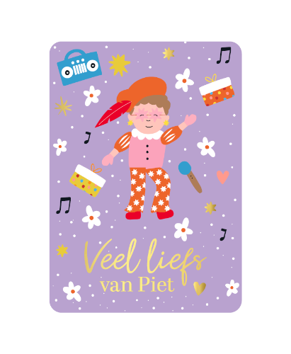 KP® Wenskaarten A6  - Veel liefs van Piet - 10 stuks A6 sinterklaaskaart 'Veel liefs van Piet', set van 10 stuks